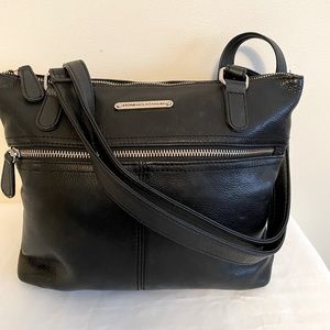 Black Leather STONE MOUNTAIN purse / tote